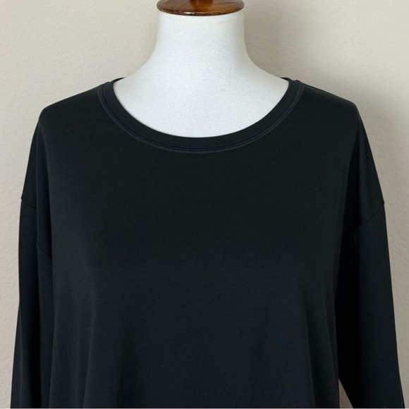 Johnny Was Calme Effect Long Sleeve Black T-Shirt Women Size Large Lounge - Picture 4 of 13